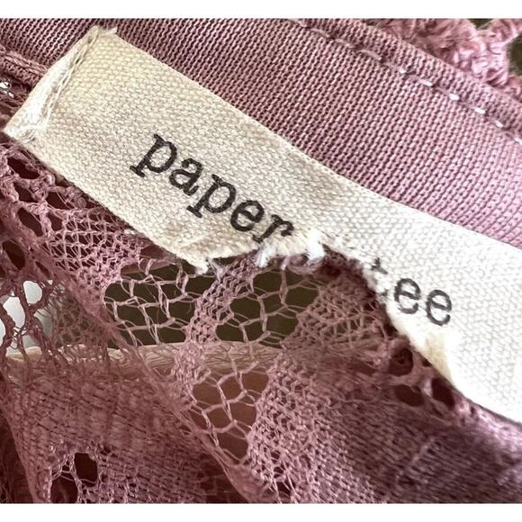 Paper Tee Women's Size Large Sleeveless Top Blouse Lace Lavender Lace 95% Polyam - Picture 3 of 8